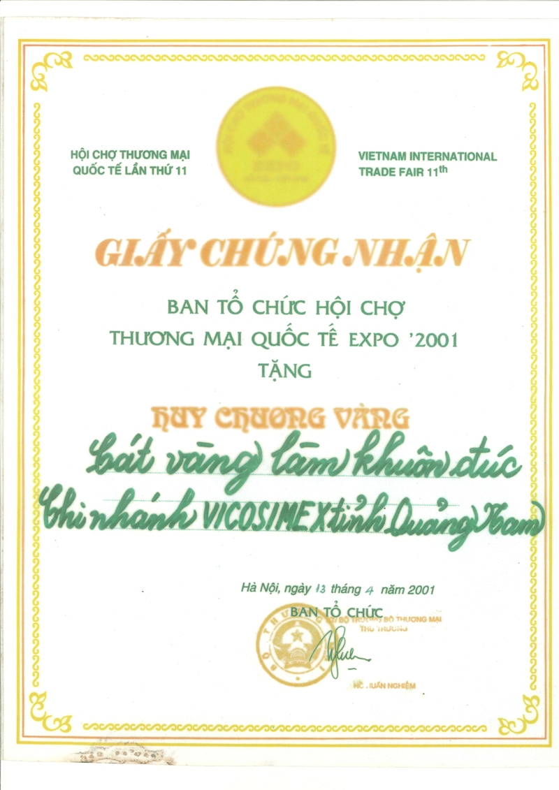 Certificate of merit – Certificate